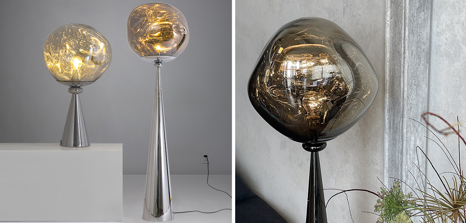 Торшер Kaine Glass Metal Floor Lamp - фото
