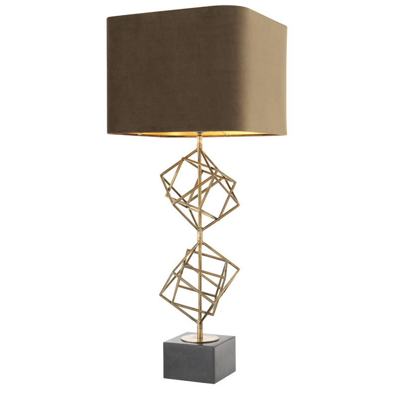 Настольная лампа Eichholtz Table Lamp Matrix brass Мокко Винтажная латунь Серый в Новосибирске | Loft Concept 