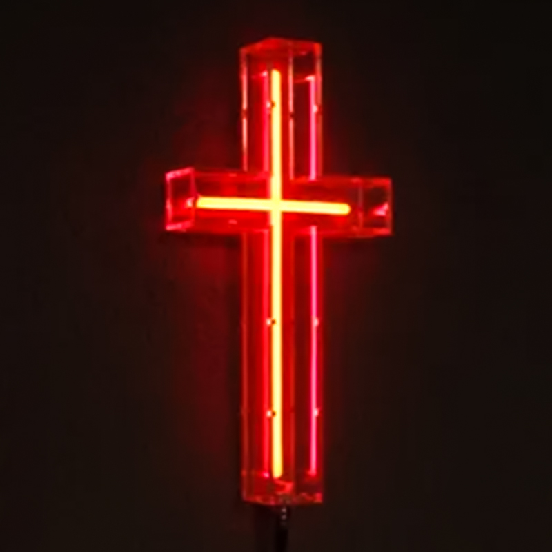 Неоновая настенная лампа Red Cross Neon Wall Lamp Красный Прозрачный в Новосибирске | Loft Concept 