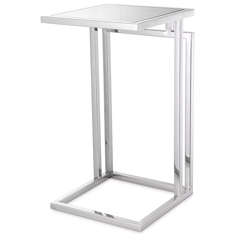 Приставной стол Eichholtz Side Table Marcus Chrome Стекло Смок Хром в Новосибирске | Loft Concept 