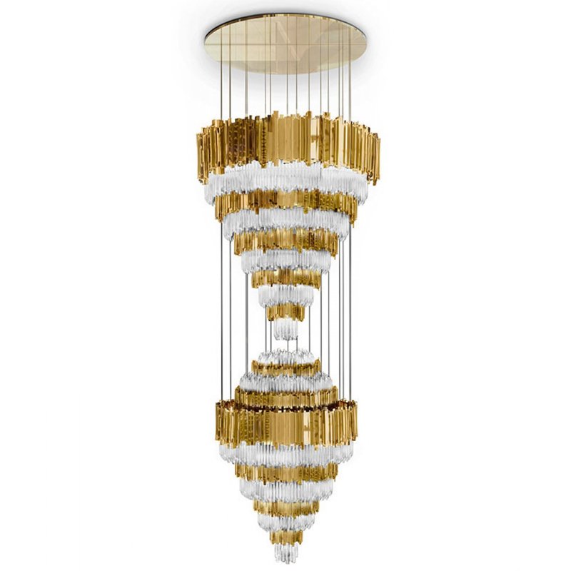 Люстра Luxxu Empire Chandelier XL Глянцевое золото Прозрачное Стекло в Новосибирске | Loft Concept 