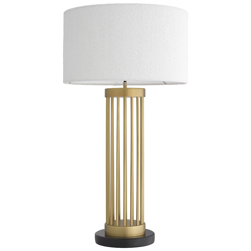 Настольная лампа Eichholtz Table Lamp Condo Brass Белый Латунь Черный в Новосибирске | Loft Concept 