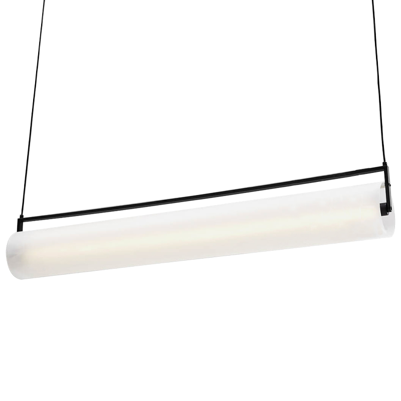 Дизайнерский линейный подвесной светильник CANVAS LINEAR HANGING LAMP Белый Черный в Новосибирске | Loft Concept 