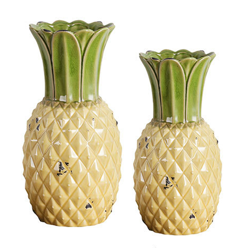 Ваза Pineapple Vase Желтый Зеленый шалфей в Новосибирске | Loft Concept 