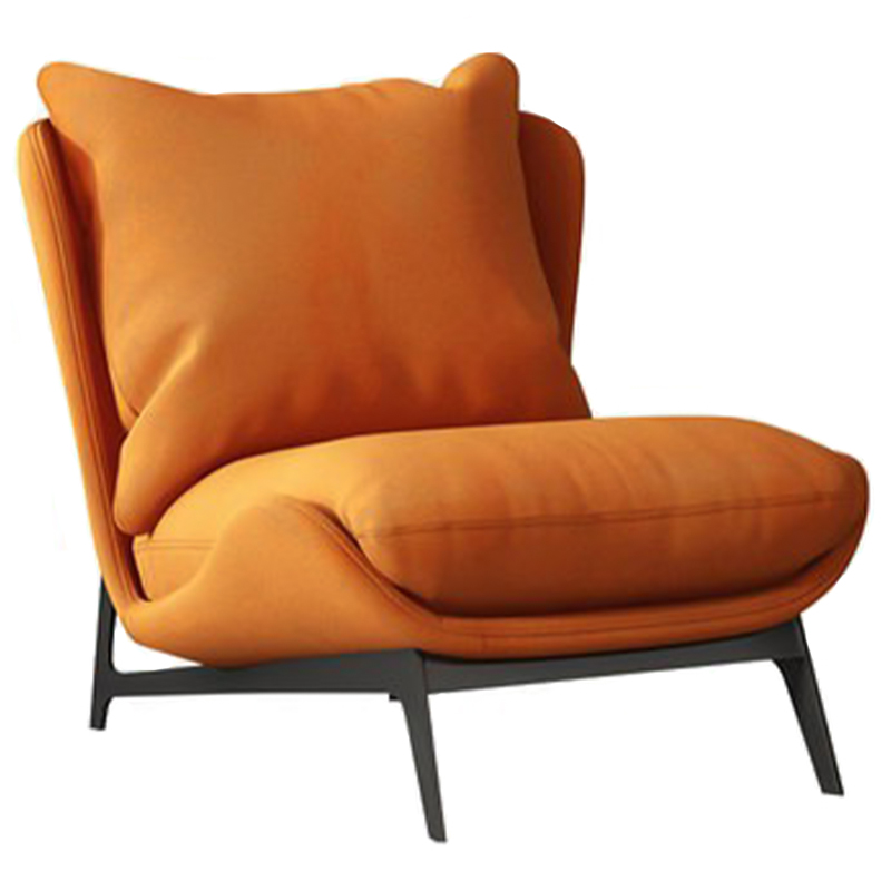 Кресло Maxwell Orange Textile Leather Armchair Оранжевый Черный в Новосибирске | Loft Concept 