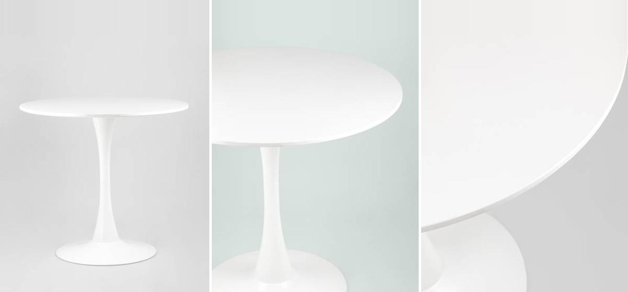 Стол обеденный Morwenna круглый цвет белый - фото №1