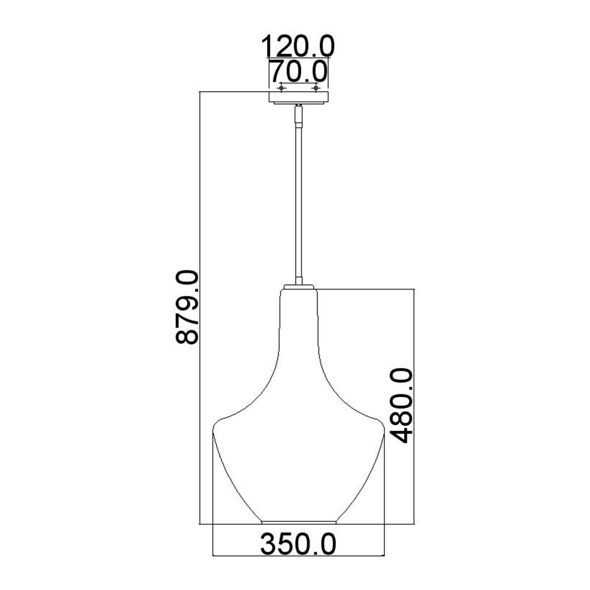 Подвесной светильник прозрачный стеклянный органической формы Kichler в Новосибирске