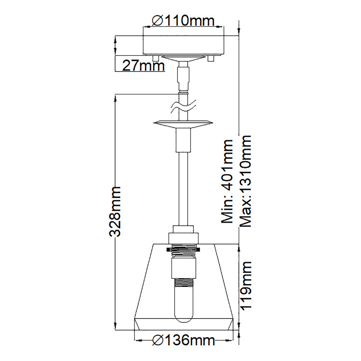 Подвесной светильник хромированного цвета с граненым прозрачным стеклянным плафоном Elstead Lighting в Новосибирске