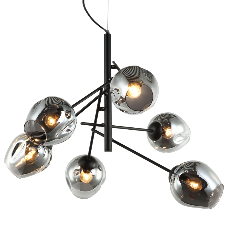 Люстра Branching Bubble Chandelier Vertical Gray Черный Серый (Gray) в Новосибирске | Loft Concept 