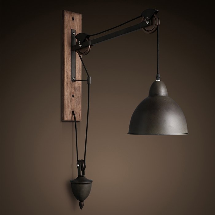 Настенный светильник Steampank Rust Iron Wall Lamp Черный в Новосибирске | Loft Concept 