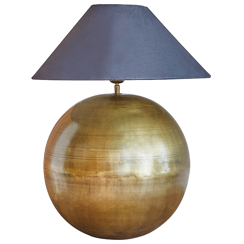 Настольная лампа с абажуром Metall Brass Ball Table Lamp Серый Латунь в Новосибирске | Loft Concept 