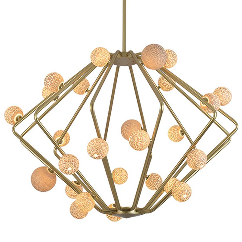 Люстра Cherry Bomb Cage Chandelier CB.29.01 Латунь Бежевый в Новосибирске | Loft Concept 