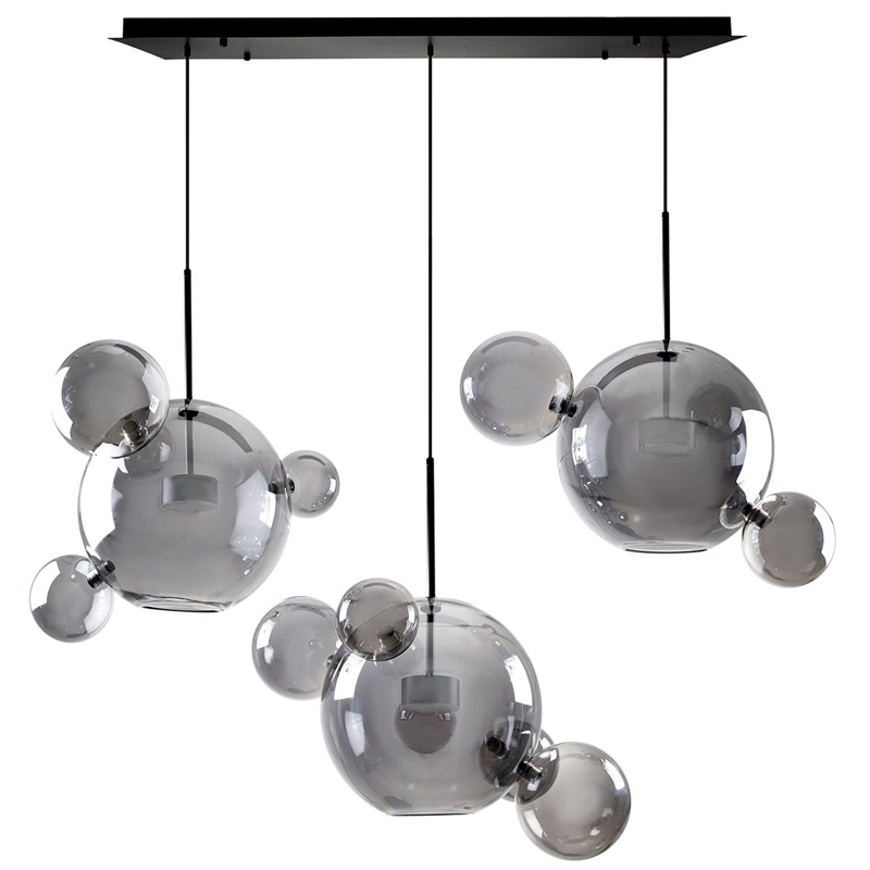 Люстра Giopato & Coombes Linear Chandelier Bubble smoky Дымчатый (Smoke) в Новосибирске | Loft Concept 