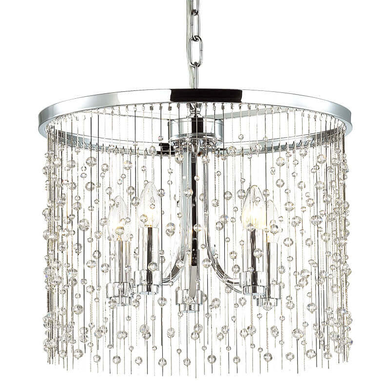 Люстра Hailstorm Rain Chandelier chrome Прозрачный (Transparent) Хром в Новосибирске | Loft Concept 