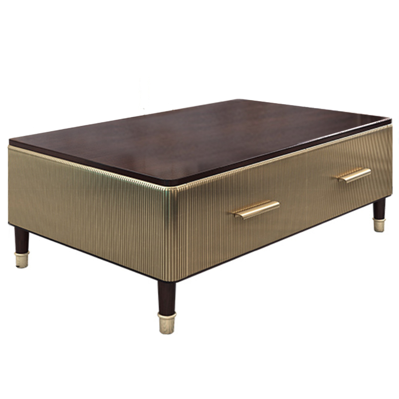 Birmingham Textured Coffee Table Gold Коричневый матовое золото в Новосибирске | Loft Concept 