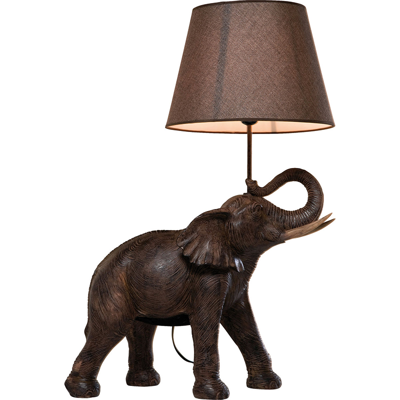 Настольная лампа Elephant Holding Lampshade Коричневый в Новосибирске | Loft Concept 