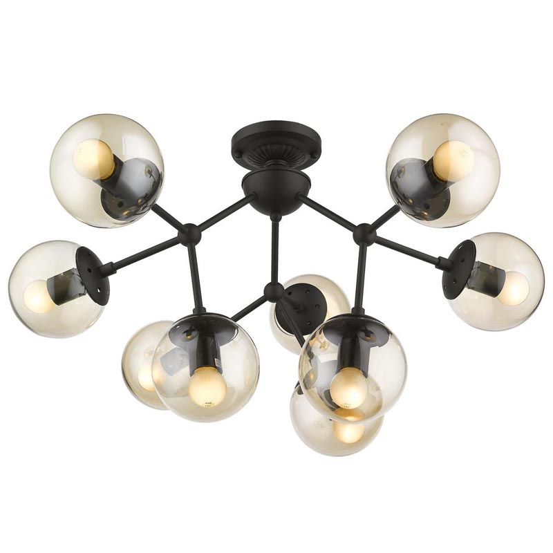 Потолочный светильник Ceiling Lamp Modo 9 black Черный Янтарный в Новосибирске | Loft Concept 