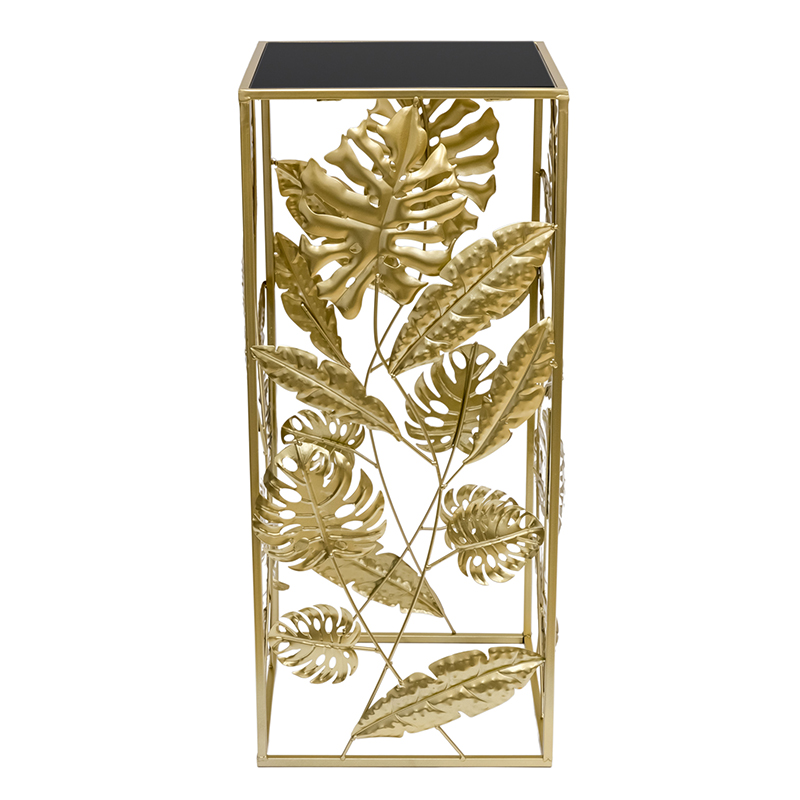 Подставка Tropical Gold Leaves Stand M Золотой Черный в Новосибирске | Loft Concept 