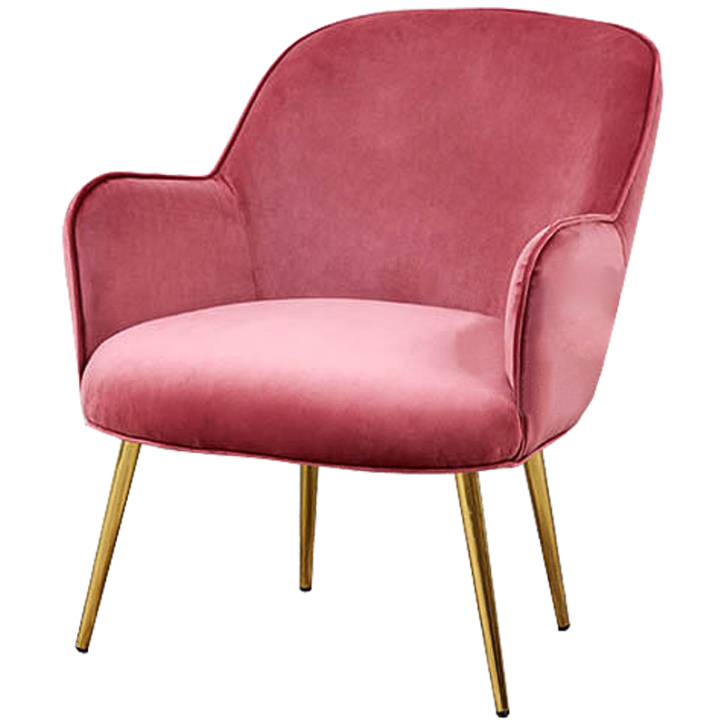 Кресло Waldeck Chair Pink Розовый (Rose) Глянцевое золото в Новосибирске | Loft Concept 