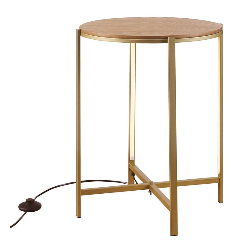 Приставной стол Kelin Side Table Bronze LED Бронза Древесина в Новосибирске | Loft Concept 