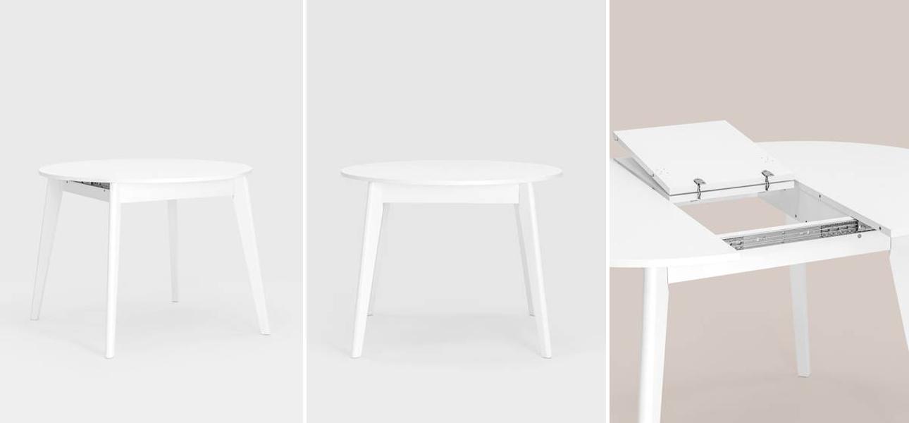 Стол обеденный раздвижной Rhiannon цвет белый - фото