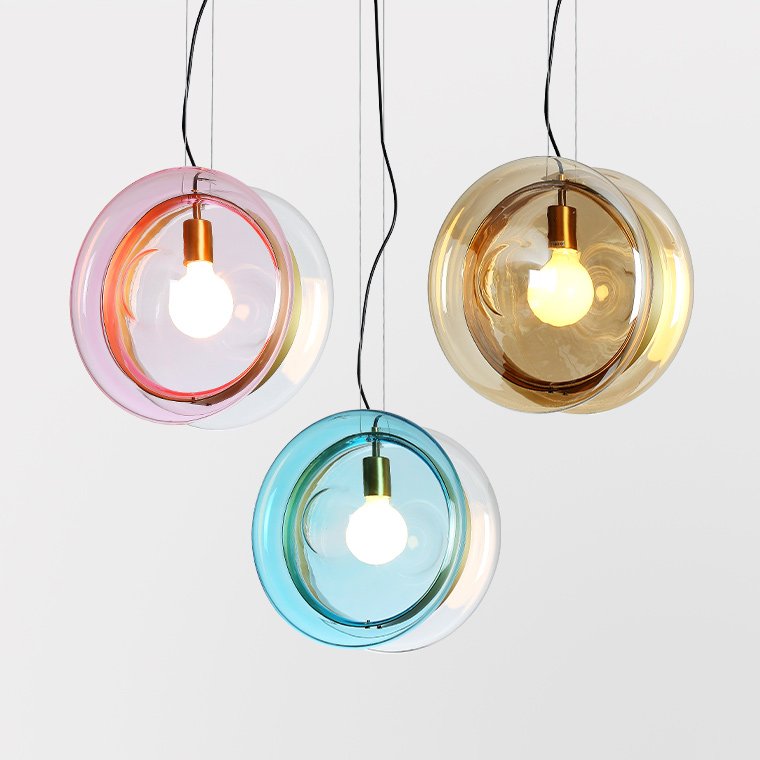 Подвесной светильник PENDANT LIGHT Bomma ORBITAL Прозрачный (Transparent) Янтарь (Amber) Розовый (Rose) Бирюзовый Синий в Новосибирске | Loft Concept 