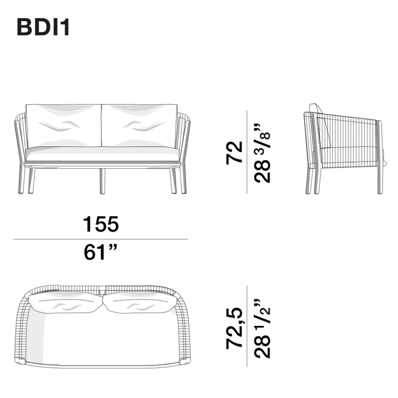 Дизайнерский уличный диван из массива дерева BOBOLI Sofa в Новосибирске