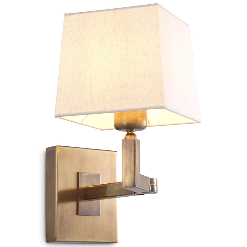 Бра Eichholtz Wall Lamp Cambell Brass Белый Винтажная латунь в Новосибирске | Loft Concept 