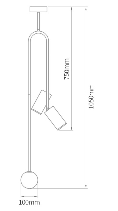 Потолочный светильник Ando Wooden Metal Brass Light 3 плафона в Новосибирске