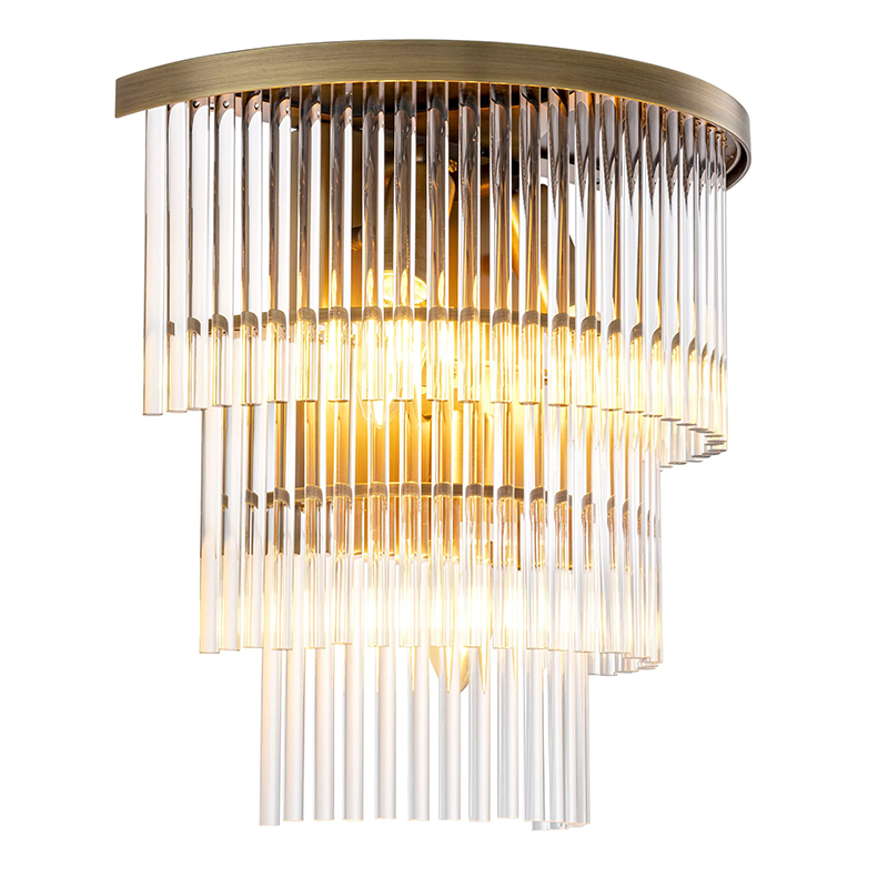 Бра Eichholtz Wall Lamp East Brass Прозрачное Стекло Латунь в Новосибирске | Loft Concept 