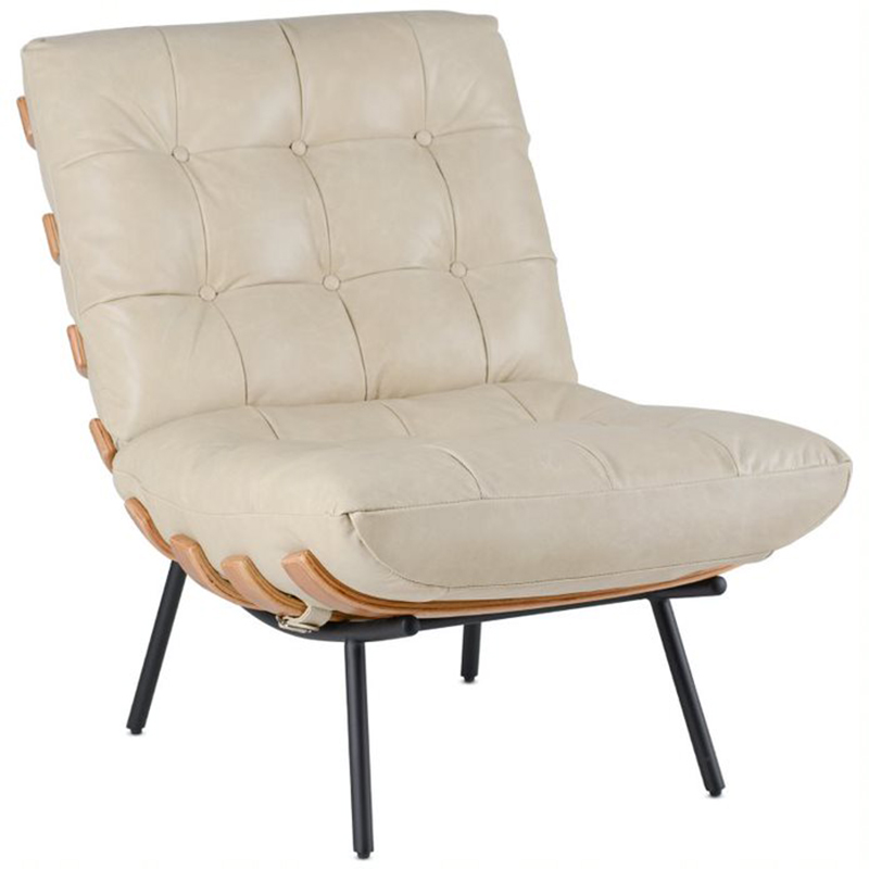 Кресло Philbert Chair beige leather Бежевый в Новосибирске | Loft Concept 