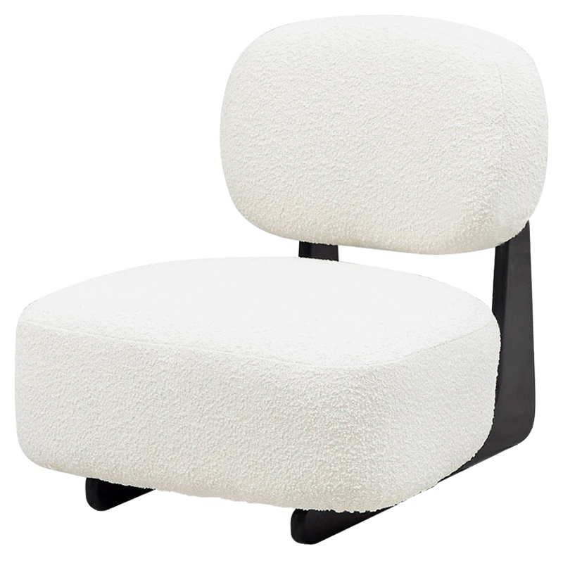 Кресло Millie White Boucle Armchair Белый Черный в Новосибирске | Loft Concept 