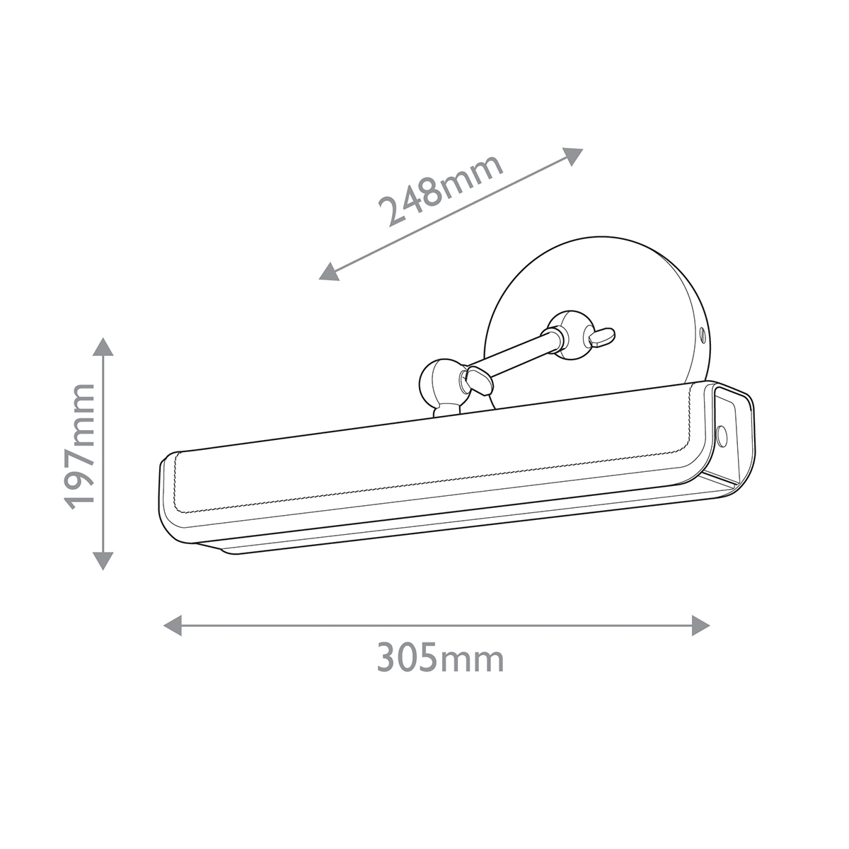 Светильник для картин цвет винтажная латунь с прямоугольным плафоном из кожи черного цвета Alora в Новосибирске
