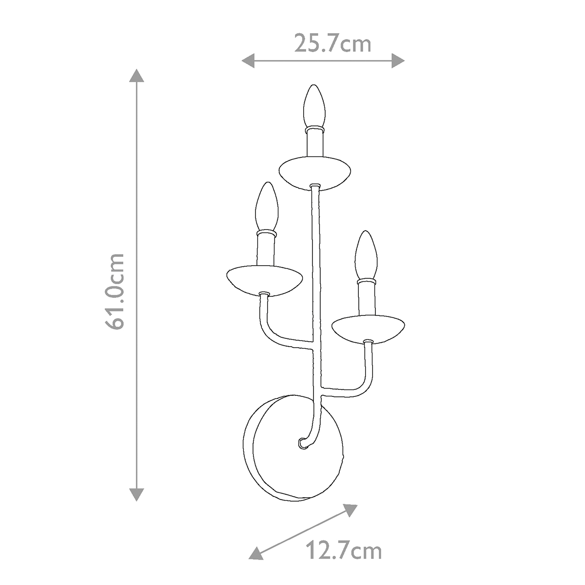 Бра с 3-мя лампами в форме свеч и фактурным покрытием Feiss в Новосибирске