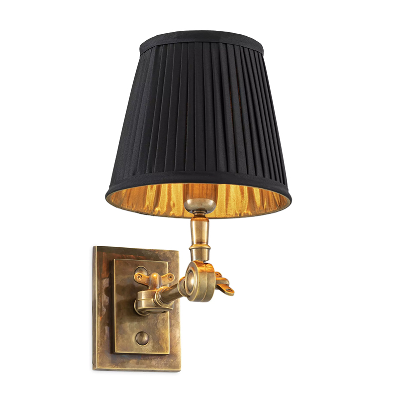 Бра Eichholtz Wall Lamp Wentworth Brass Черный Винтажная латунь в Новосибирске | Loft Concept 