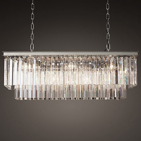 Люстра RH 1920S ODEON CLEAR GLASS FRINGE nickel Хром в Новосибирске | Loft Concept 