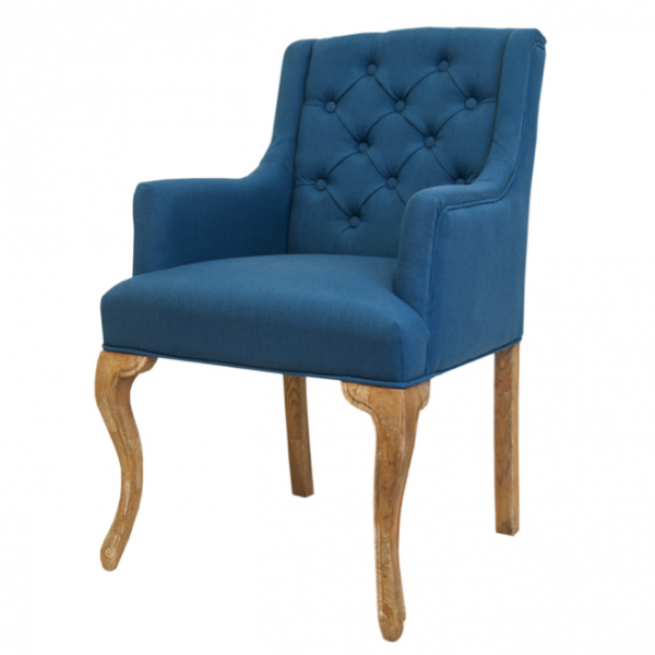 Стул French chairs Provence Amelia Blue ArmChair Голубой пастельный Древесина в Новосибирске | Loft Concept 