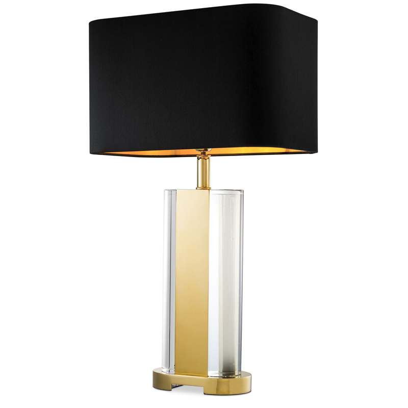 Настольная лампа Eichholtz Table Lamp Vittore Прозрачный Черный Глянцевое золото в Новосибирске | Loft Concept 