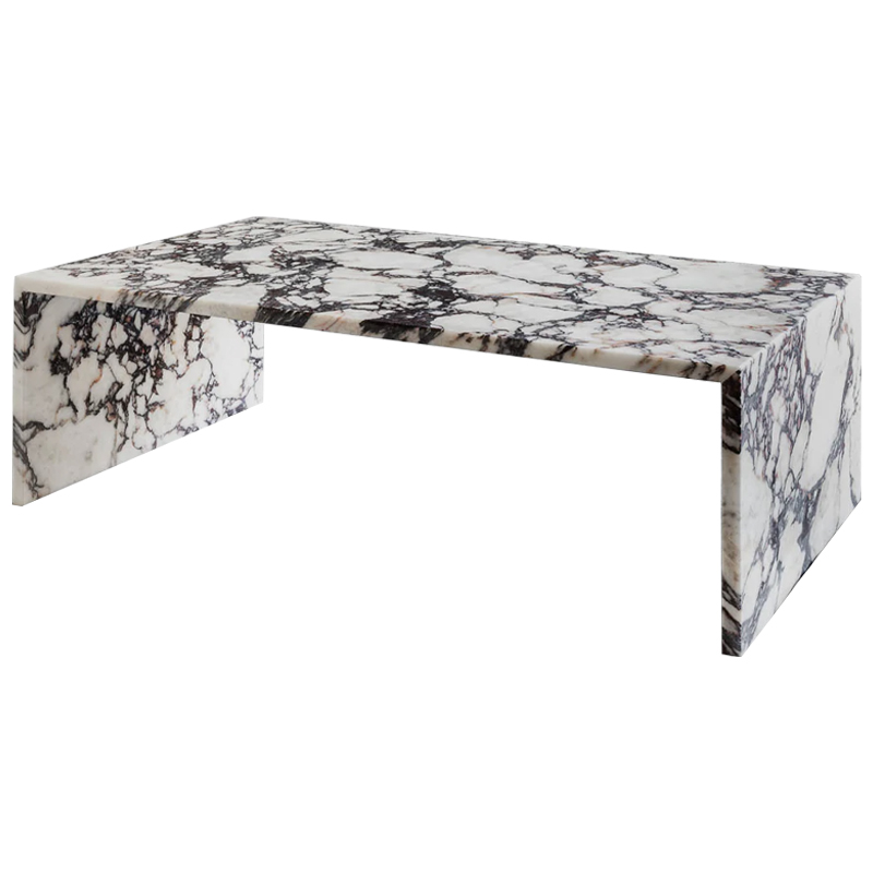 Кофейный стол Patricio Marble Coffee Table Белый Коричневый Молочный в Новосибирске | Loft Concept 