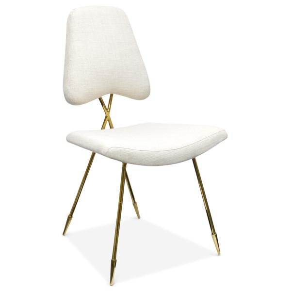 Стул Jonathan Adler Maxime Dining stool Бежево-серый Золотой в Новосибирске | Loft Concept 