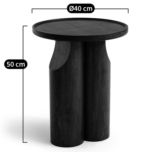 Круглый приставной стол из массива ореха Balu Wooden Side Table в Новосибирске