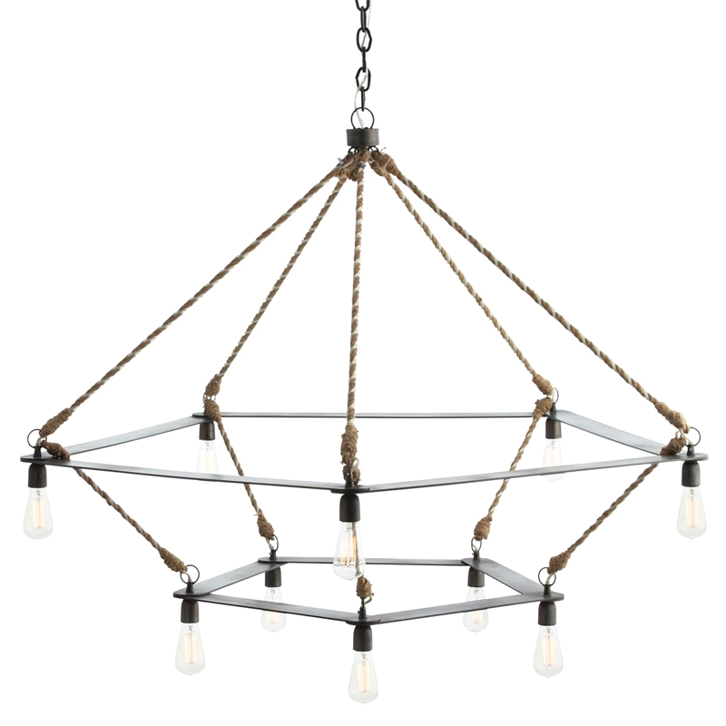 Люстра Arteriors MCINTYRE TWO TIERED CHANDELIER Черный Серый в Новосибирске | Loft Concept 