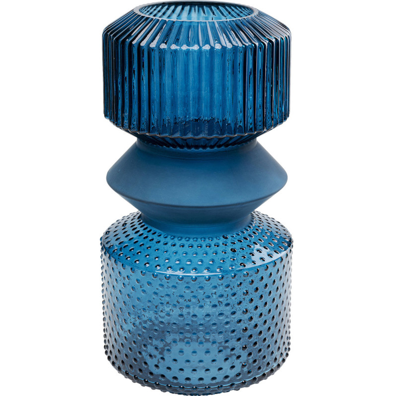 Ваза Geometric Blue Glass Vase 36 Синий в Новосибирске | Loft Concept 