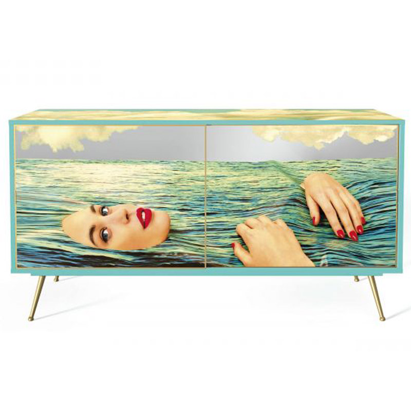 Комод Seletti Cabinet Sliding Door Sea Girl Мульти Золотой Шампань в Новосибирске | Loft Concept 