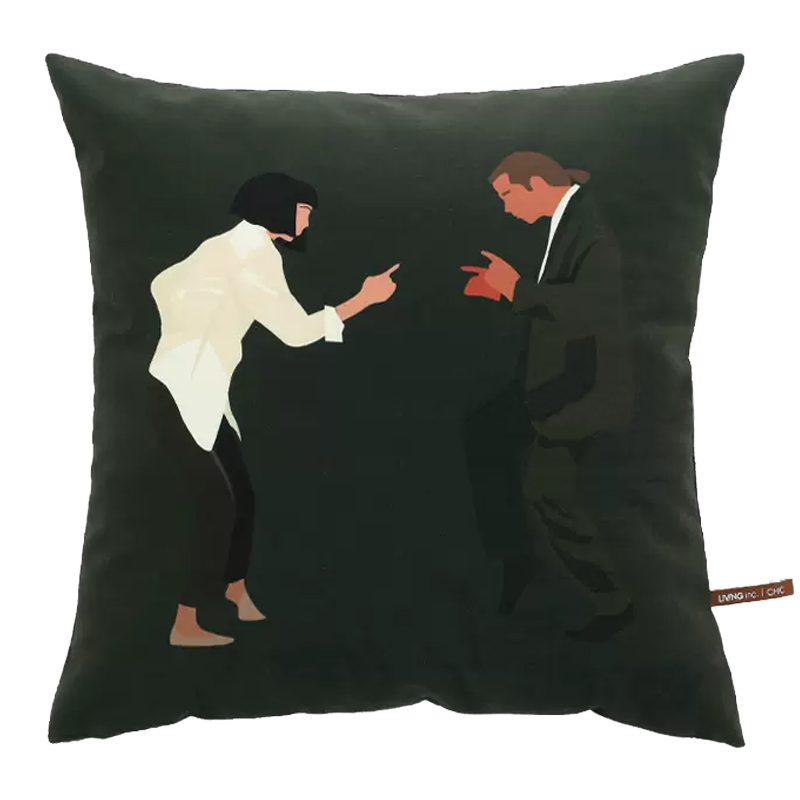 Декоративная подушка Pulp Fiction Dance Cushion Зеленый Бежевый Черный в Новосибирске | Loft Concept 