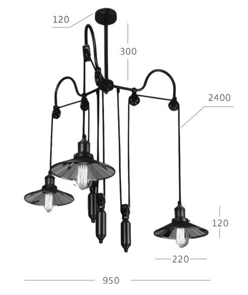 Люстра Loft Cone Pendant Reflector Balance 3 в Новосибирске