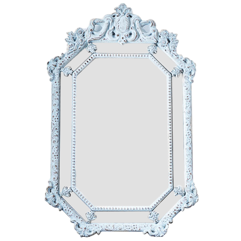 Зеркало Keppel Mirror Pastel Blue Винтажный голубой Античное зеркальное стекло в Новосибирске | Loft Concept 