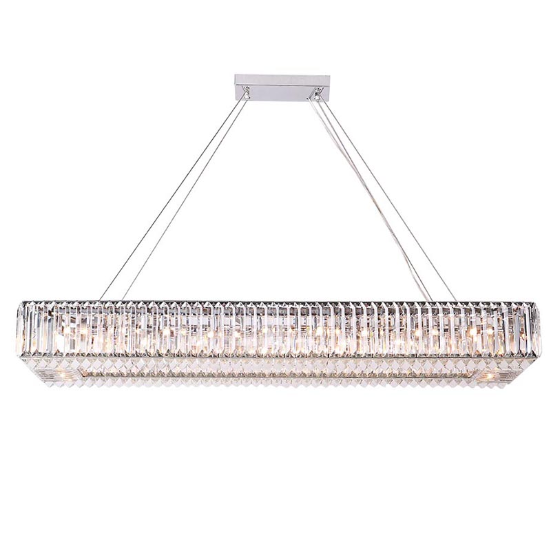 Люстра Darleen Crystal Nickel Rectangular Chandelier Никель Прозрачный (Transparent) в Новосибирске | Loft Concept 