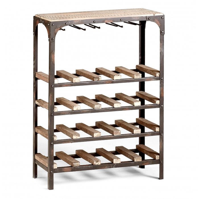 Стеллаж Industrial Metal Rust Console Wine Rack  в Новосибирске | Loft Concept 