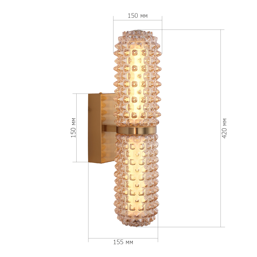 Бра с факутрным стеклянным плафоном Шампань Sonora в Новосибирске